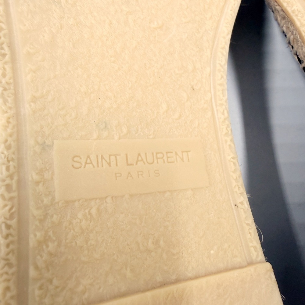 Saint Laurent Espadrilles Black Croc Embossed Leather Flat Slip On Sz 42 / 12 - Picture 10 of 11